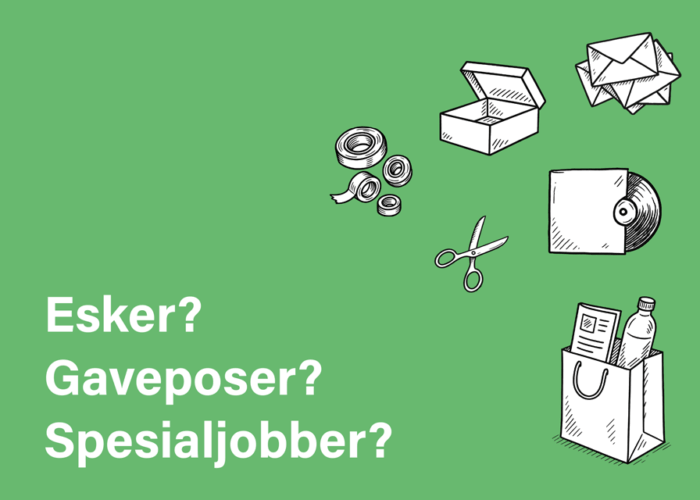 gronn-bilde-med-ord-som-reklamerer-for-hva-vinn-kan-hjelpe-med-og-figurer-som-saks-teip-konvolutter-og-gaveposer-1